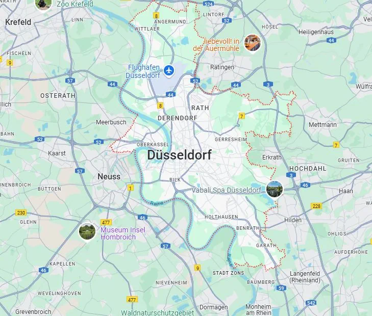 Kartenansicht Düsseldorf 