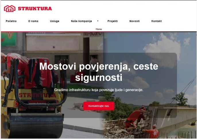 Nova web stranica za Struktura d.o.o. Jajce