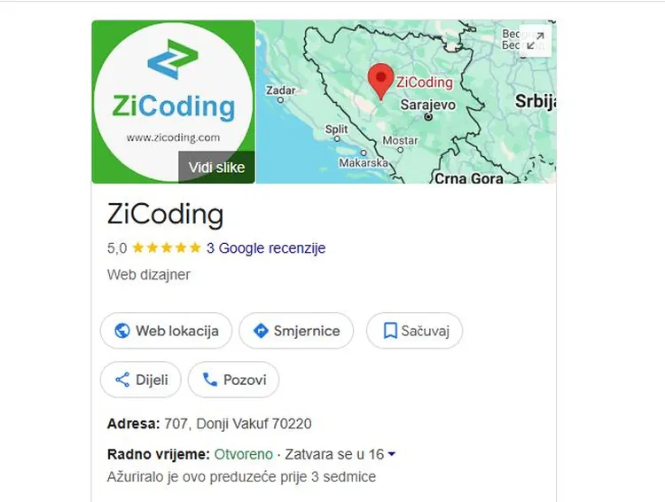 Prikazuje ilustraciju ZICODING Google My Business